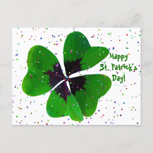 Shamrock Confetti St Patricks Day Postcard