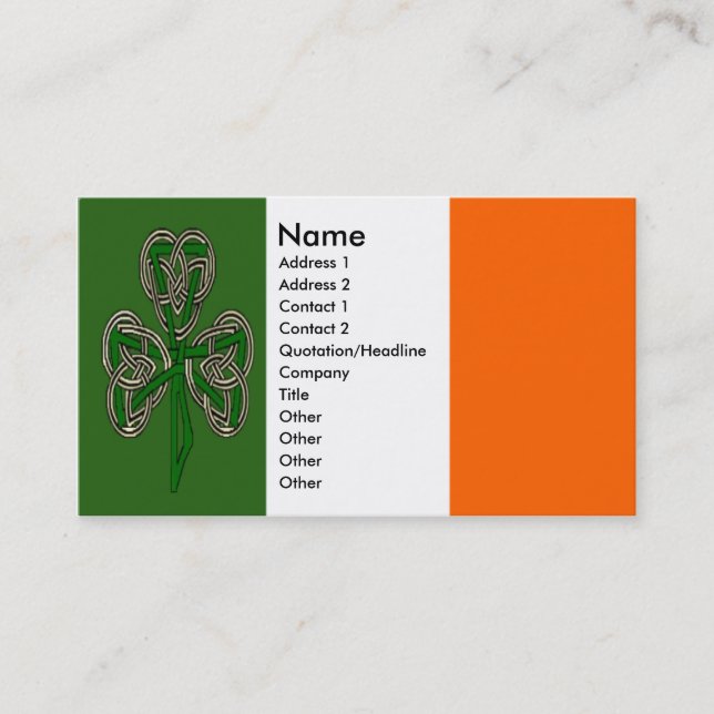 Shamrock Cross Knot Business Cards (Front)