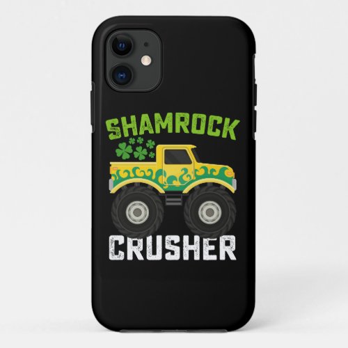 Shamrock Crusher Monster Truck St Patricks Day iPhone 11 Case