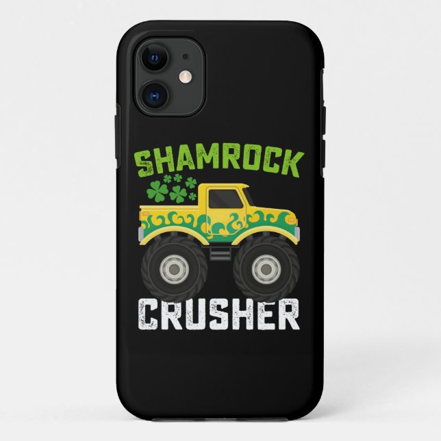 Shamrock Crusher Monster Truck St Patrick's Day Case-Mate iPhone Case (Back)