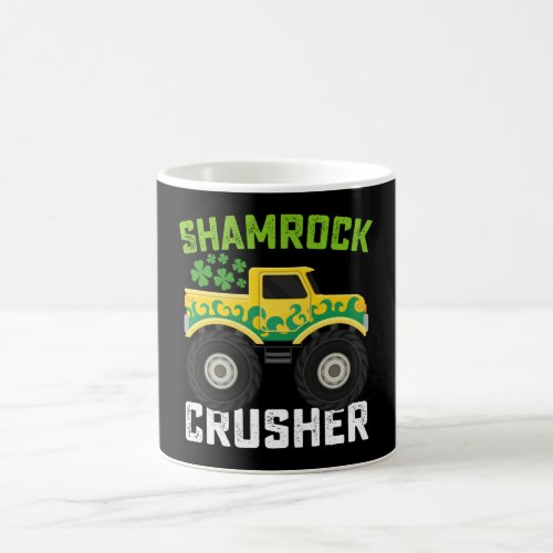 Shamrock Crusher Monster Truck St Patricks Day Coffee Mug