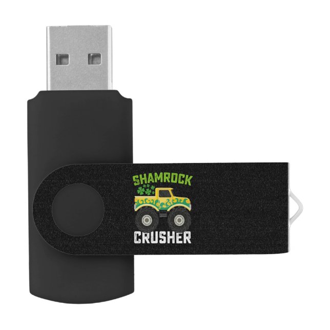 Shamrock Crusher Monster Truck St Patrick's Day Flash Drive (Opened)