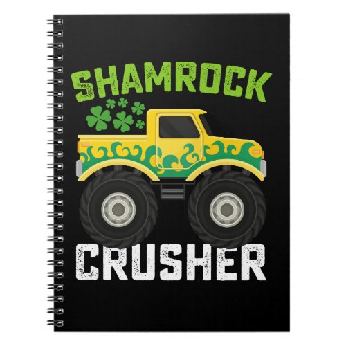 Shamrock Crusher Monster Truck St Patricks Day Notebook