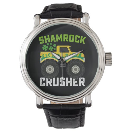 Shamrock Crusher Monster Truck St Patricks Day Watch