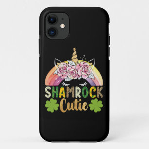 Shamrock Cutie Unicorn Rainbow St Patricks Day iPhone 11 Case