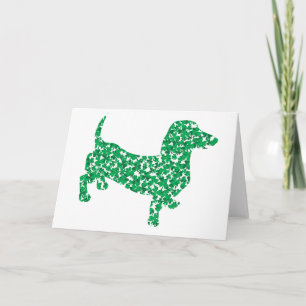 Shamrock Dachshund Card