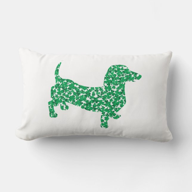 Shamrock Dachshund Lumbar Pillow (Front)