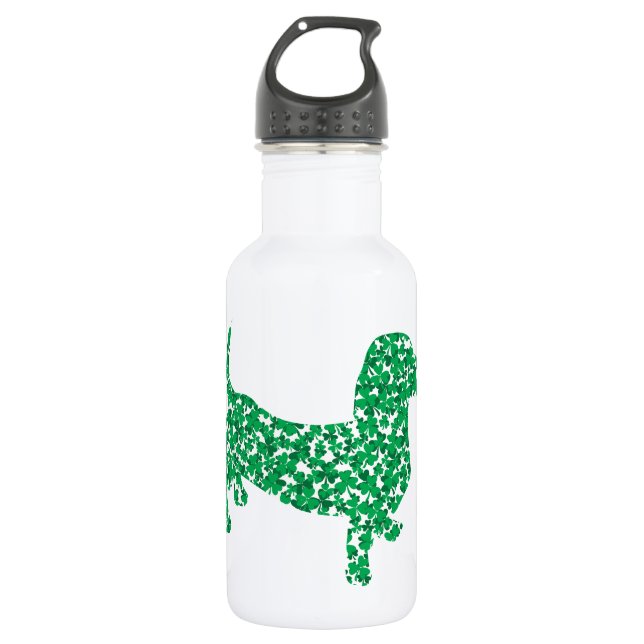 Shamrock Dachshund Water Bottle (Front)