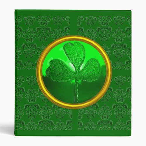 SHAMROCK DAMASK  SAINT PATRICKS CELTIC HEART 3 RING BINDER