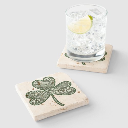 Shamrock Dark Stone Coaster