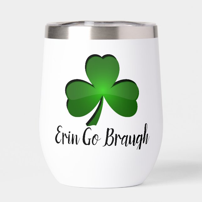 Shamrock Design Thermal Wine Tumbler (Back)