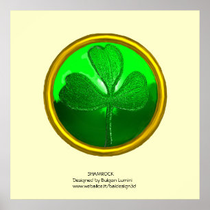 Shamrock detail from SAINT PATRICK'S CELTIC HEART Poster