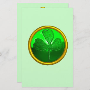 Shamrock detail from SAINT PATRICK'S CELTIC HEART Stationery
