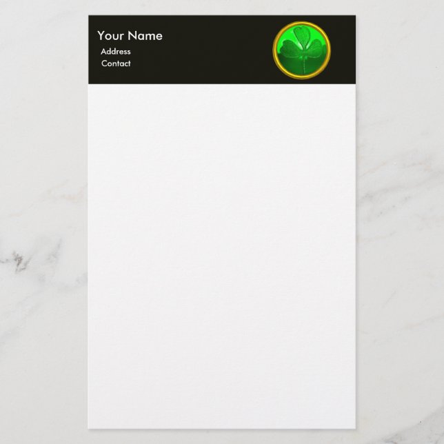 Shamrock detail from SAINT PATRICK'S CELTIC HEART Stationery (Front)