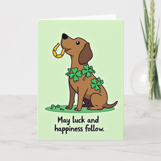Shamrock Dog Luck Card (Front)