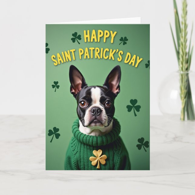 Shamrock Dog Portrait Card (Front)