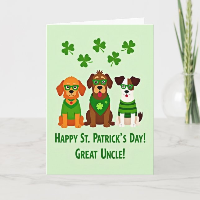 Shamrock Dogs Faux Gold Foil Card (Front)