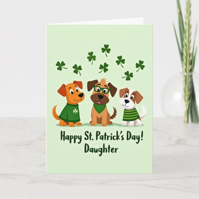 Shamrock Dogs Happy Day Card (Front)