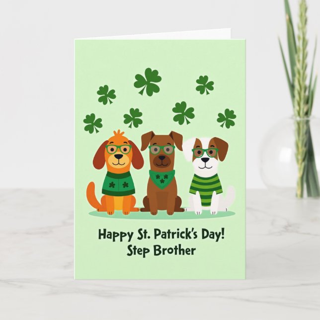 Shamrock Dogs St Patricks Day Card (Front)