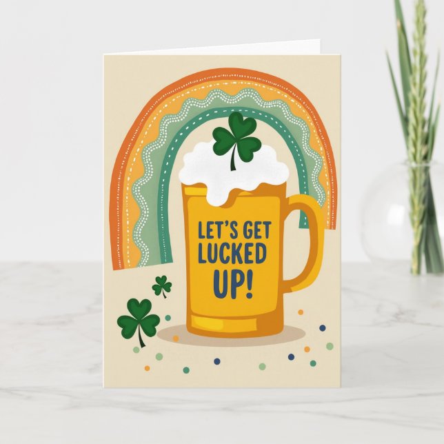 Shamrock Dots Beer Cheers Card (Front)