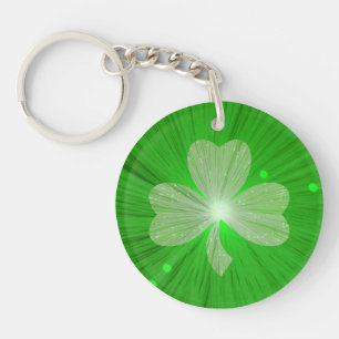 Shamrock double-sided keychain