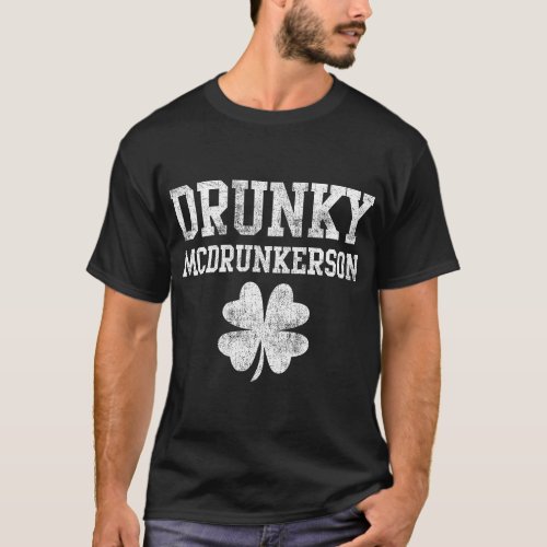 Shamrock Drunky McDrunkerson Drinking Lucky St Pat T_Shirt