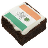 Shamrock Eat Drink and Be Irish Flag Brownie (Angled)