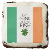 Shamrock Eat Drink and Be Irish Flag Brownie (Front)
