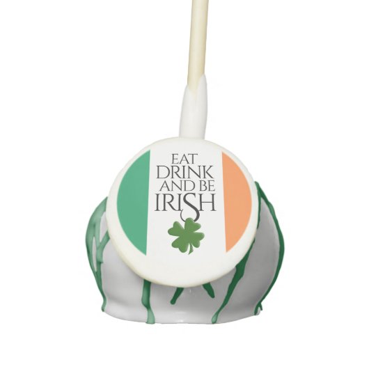 Shamrock Eat Drink and Be Irish Flag Cake Pops (Front)