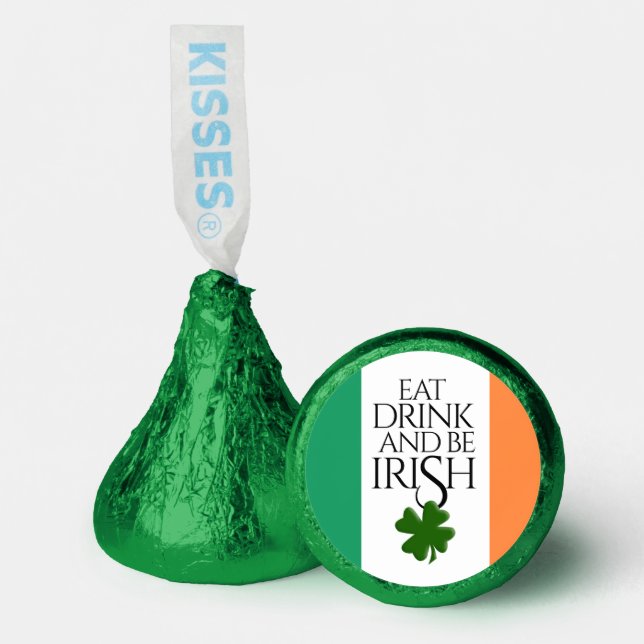 Shamrock Eat Drink and Be Irish Flag Hershey®'s Kisses® (Front)