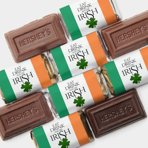 Shamrock Eat Drink and Be Irish Flag Hersheys Miniatures