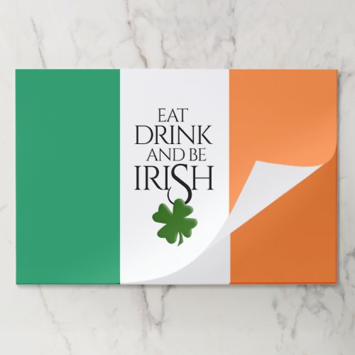 Shamrock Eat Drink and Be Irish Flag Paper Pad