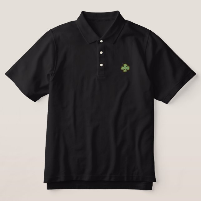 Shamrock Embroidered Polo Shirt (Design Front)