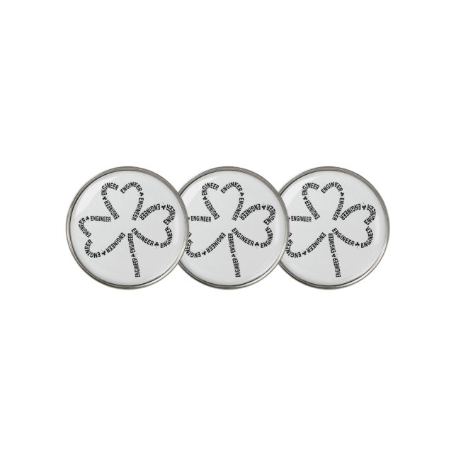 Shamrock Engineer Text Golf Ball Marker (3 Up)