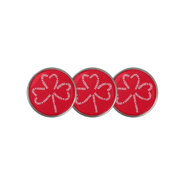 Shamrock Engineer Text Golf Ball Marker (3 Up)