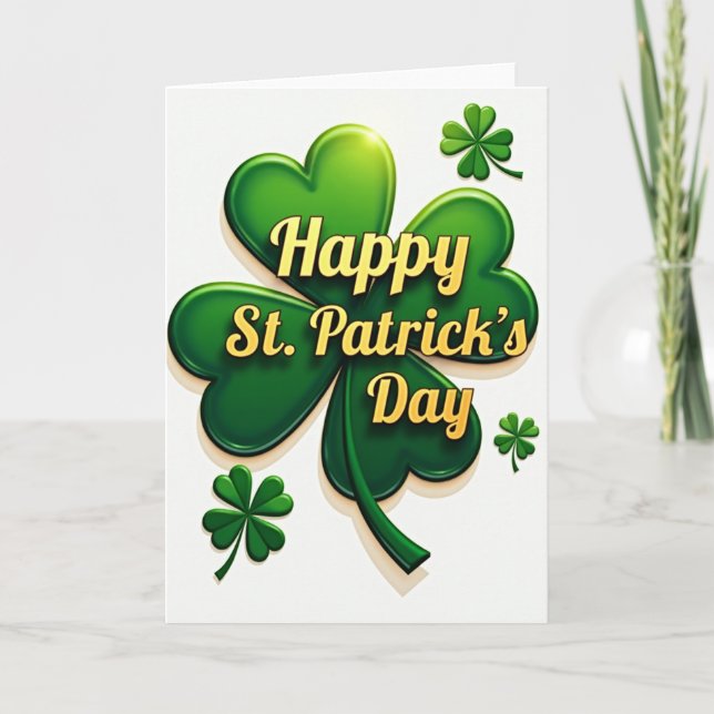 Shamrock Faux Gold Foil Card (Front)