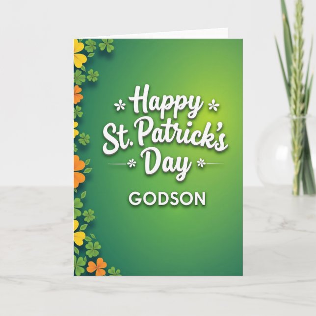 Shamrock Floral Godson Card (Front)