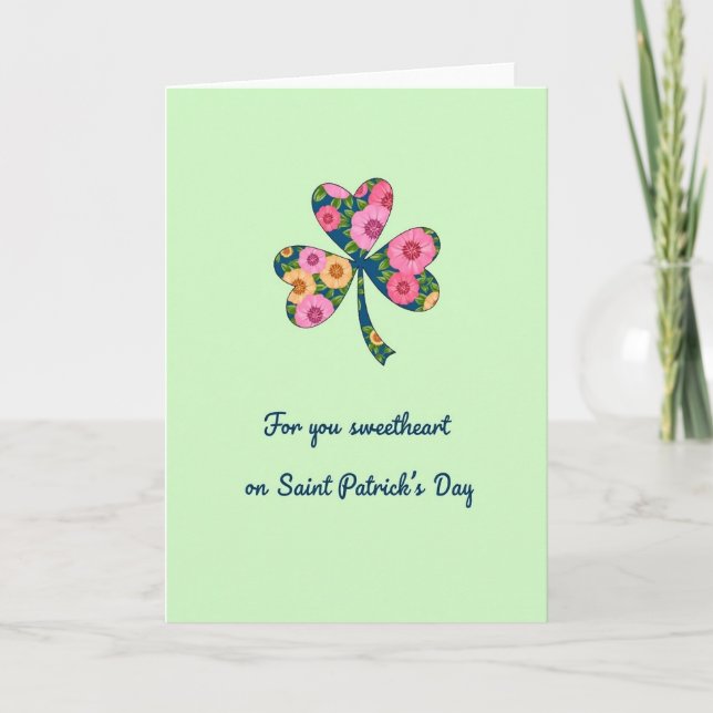 Shamrock Flowers Greeting Card (Front)