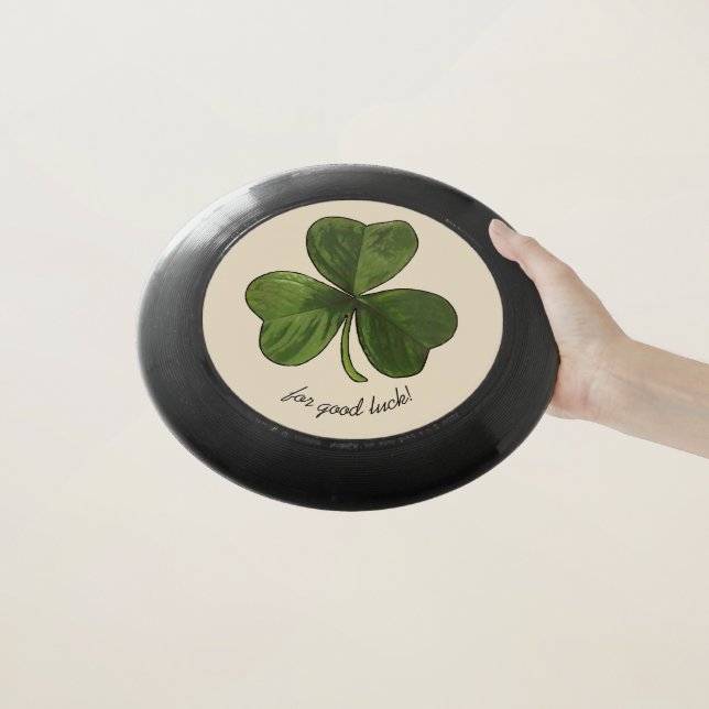 Shamrock for Good Luck Wham-O Frisbee (In Hand)