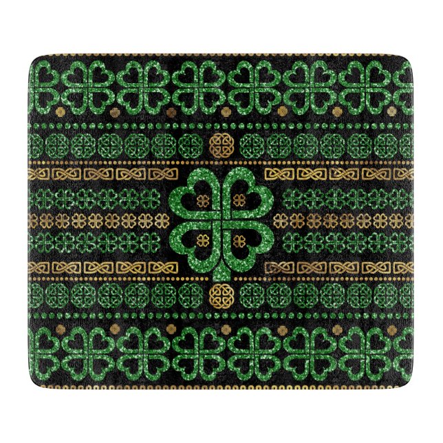 Shamrock Four-leaf clover Ornament Cutting Board (Front)