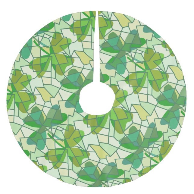 Shamrock Fragments Brushed Polyester Tree Skirt (Front)