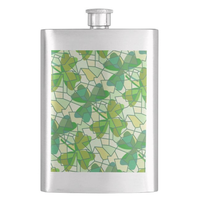 Shamrock Fragments Flask (Front)