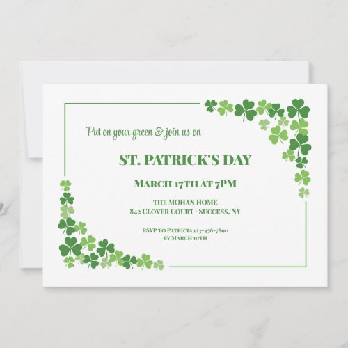 Shamrock Frame Invitation