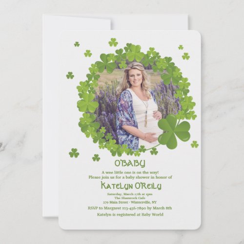 Shamrock Frame Photo Invitation