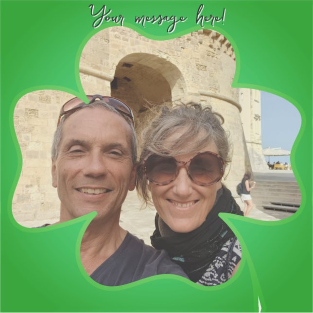 Shamrock Frame + Photo & Text Sticker (Front)