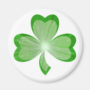 Shamrock fridge magnet white