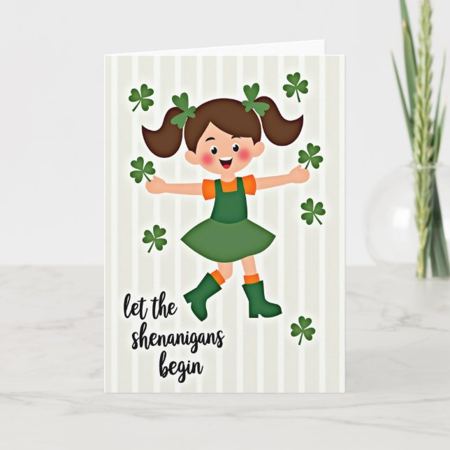 Shamrock Fun Girl Card (Front)
