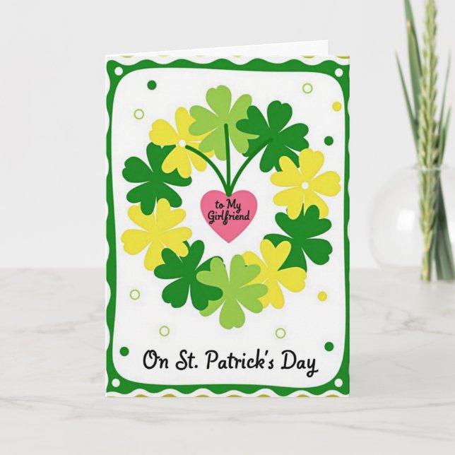 Shamrock Girlfriend Faux Gold Foil Card (Front)