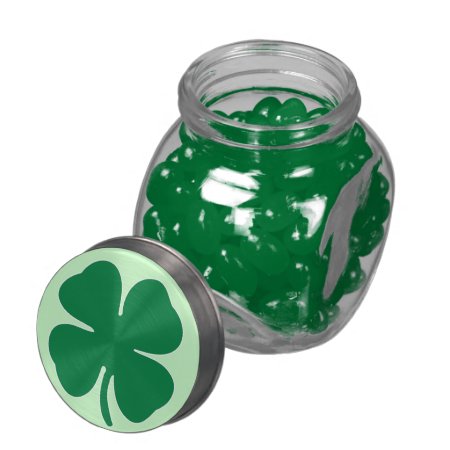 Shamrock Glass Candy Jar