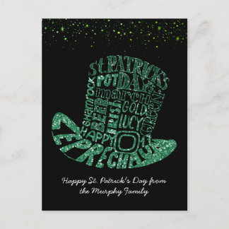 Shamrock Glitter Leprechaun | St. Patrick's Day Postcard